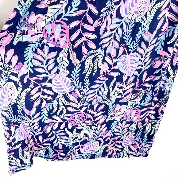Lilly Pulitzer Manuela Maxi Dress Oyster Bay Navy Pink Spotted V-Neck Sz XS‎ - Picture 8 of 12